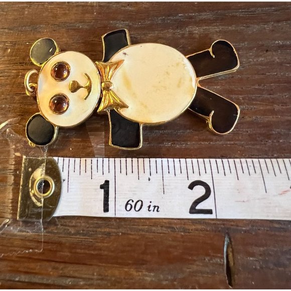 Vintage Art Panda Bear Pendant Charm Dangle Moving Dancing - Picture 7 of 14